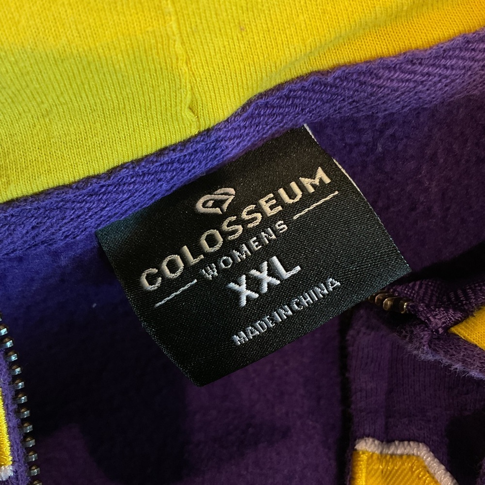 Colosseum LSU Tigers Louisiana State purple and gold zip up hoodie - Picture 5 of 6